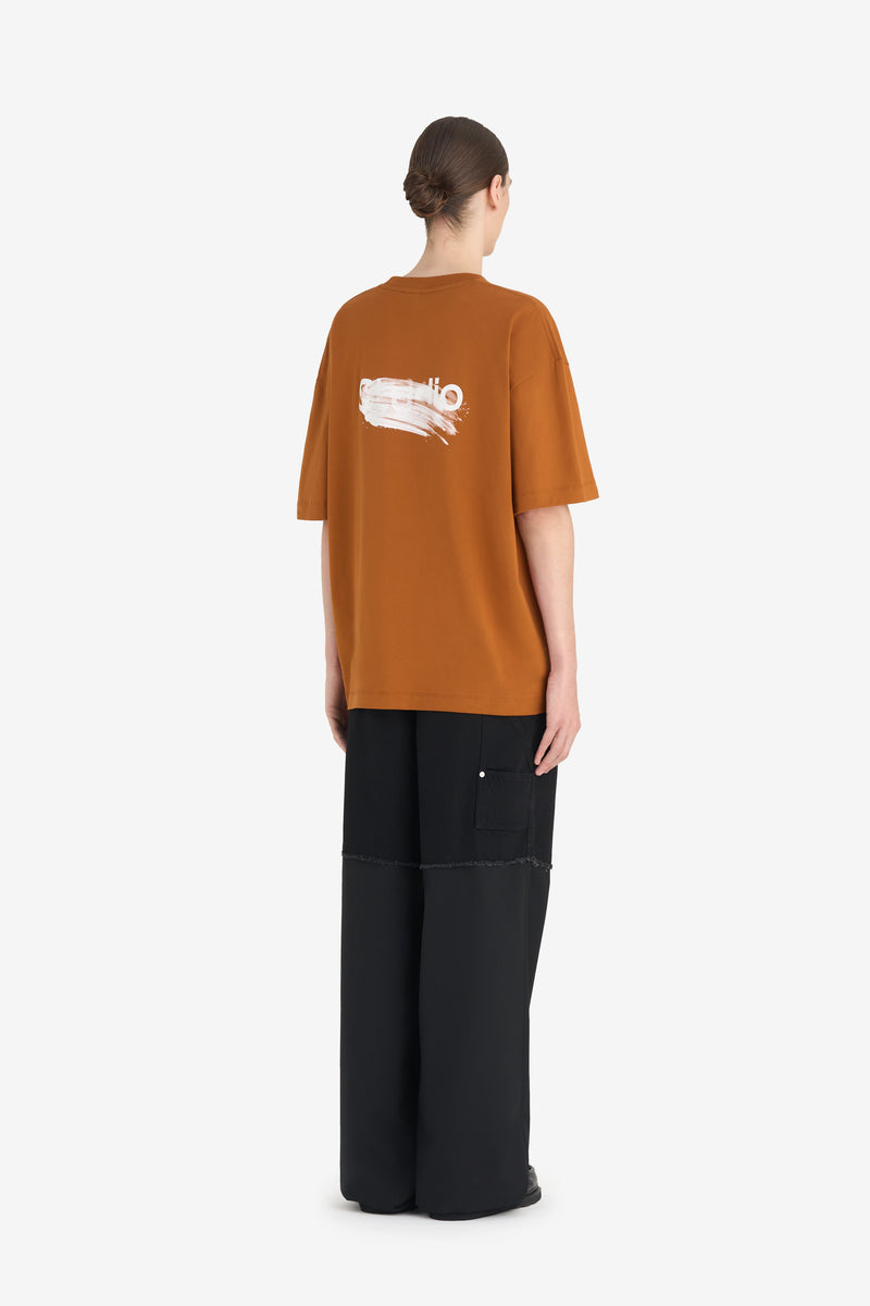 RELAX T-SHIRT SMUDGED LOGO CAMEL 4