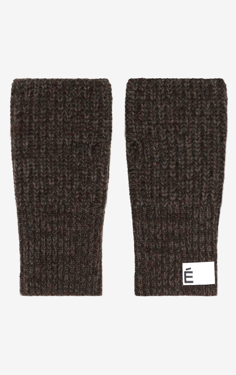 ETUDES STUDIO WOOL MITTENS DARK BROWN 1