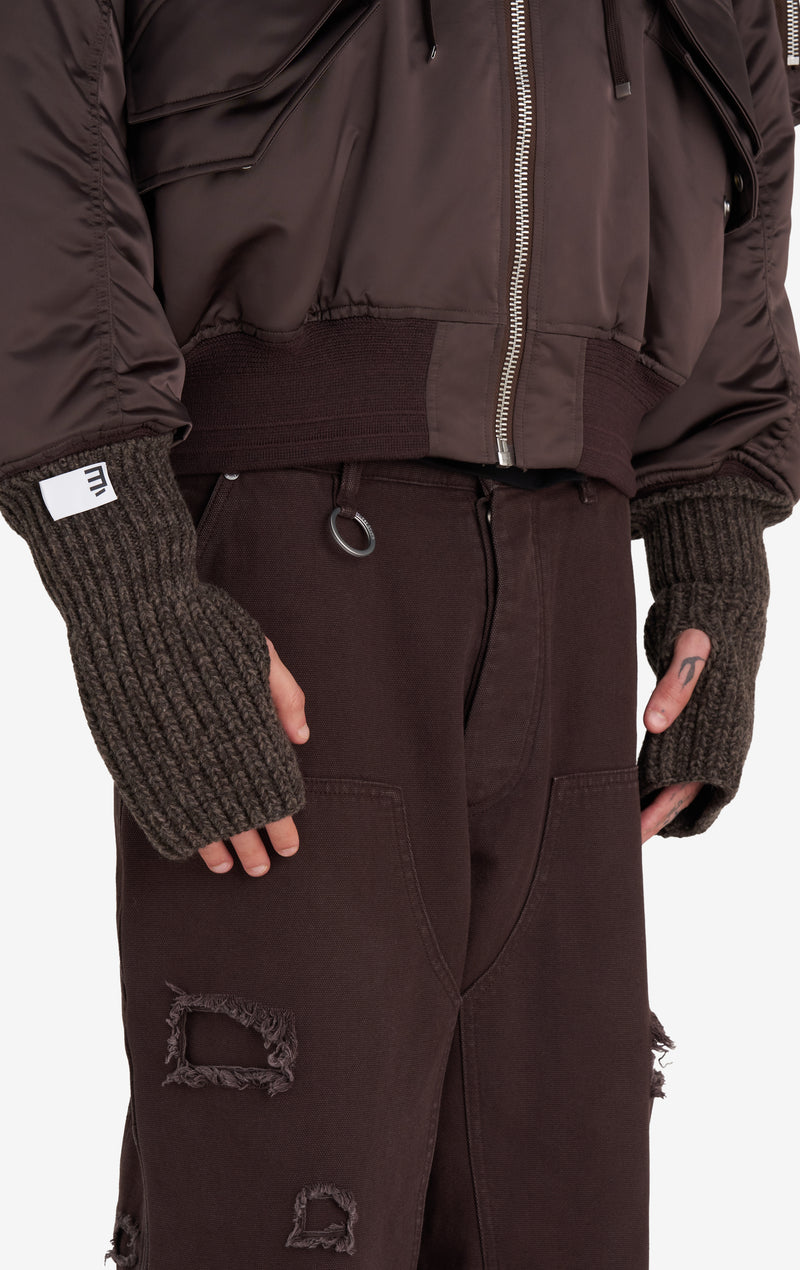 ETUDES STUDIO WOOL MITTENS DARK BROWN 2