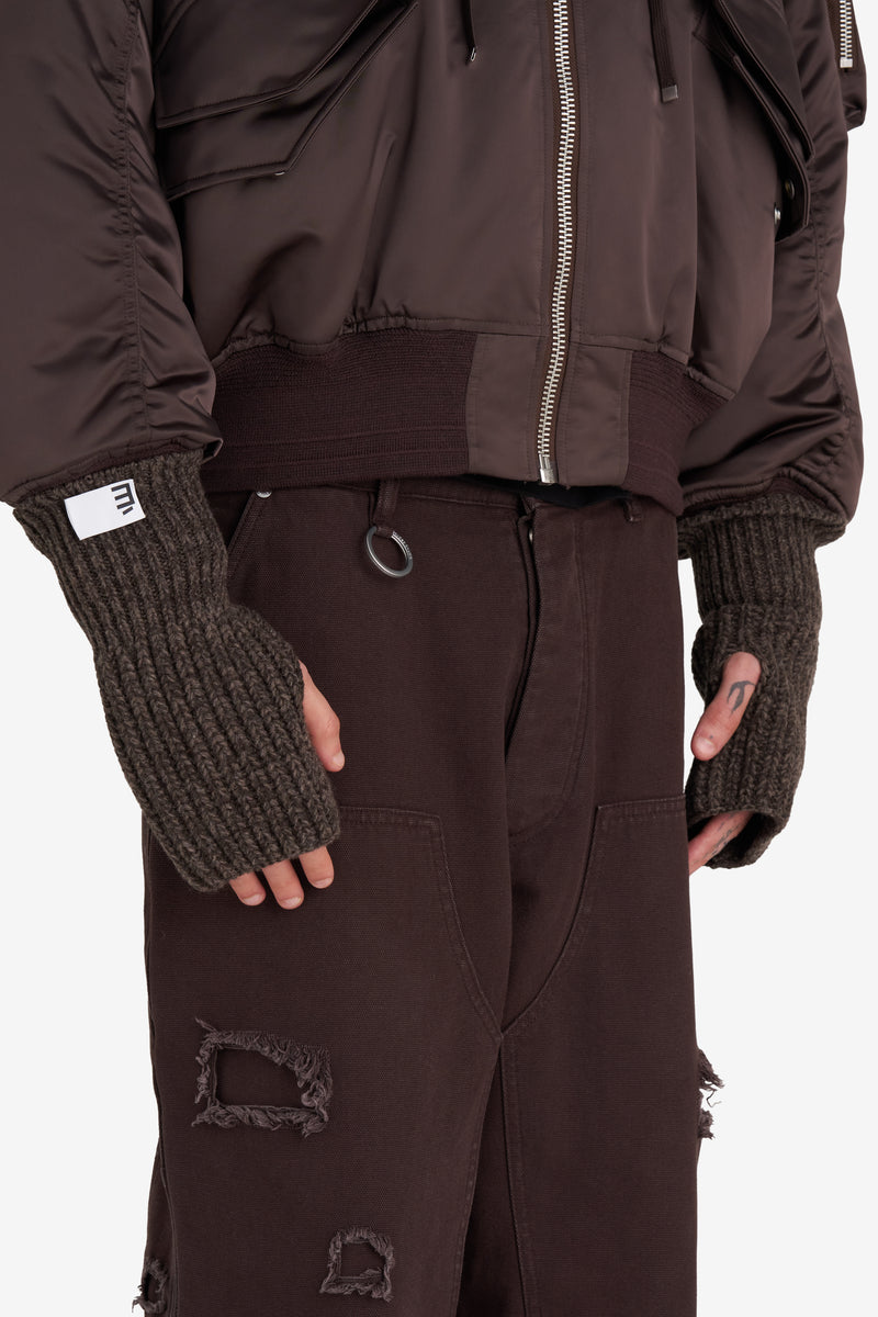 WOOL MITTENS DK BROWN 2