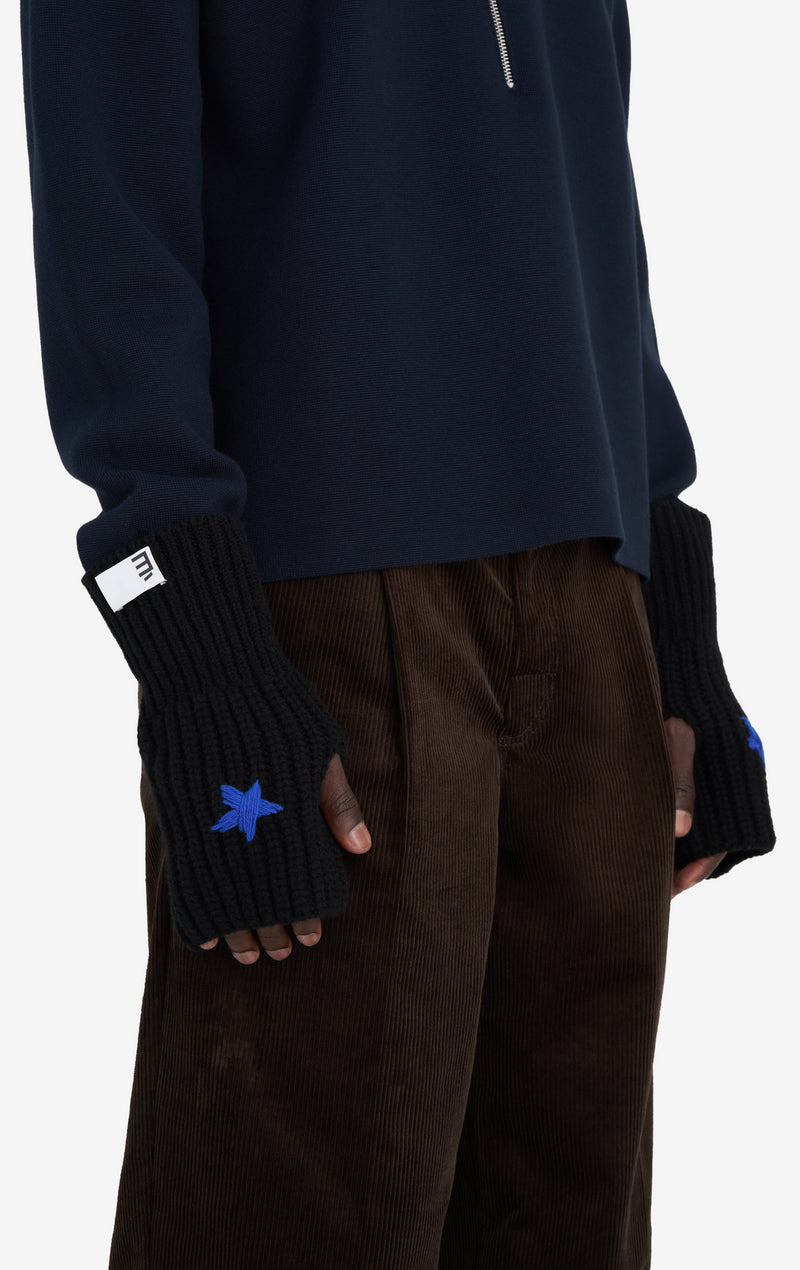 ETUDES STUDIO RIBBED MITTENS STAR BLACK 2
