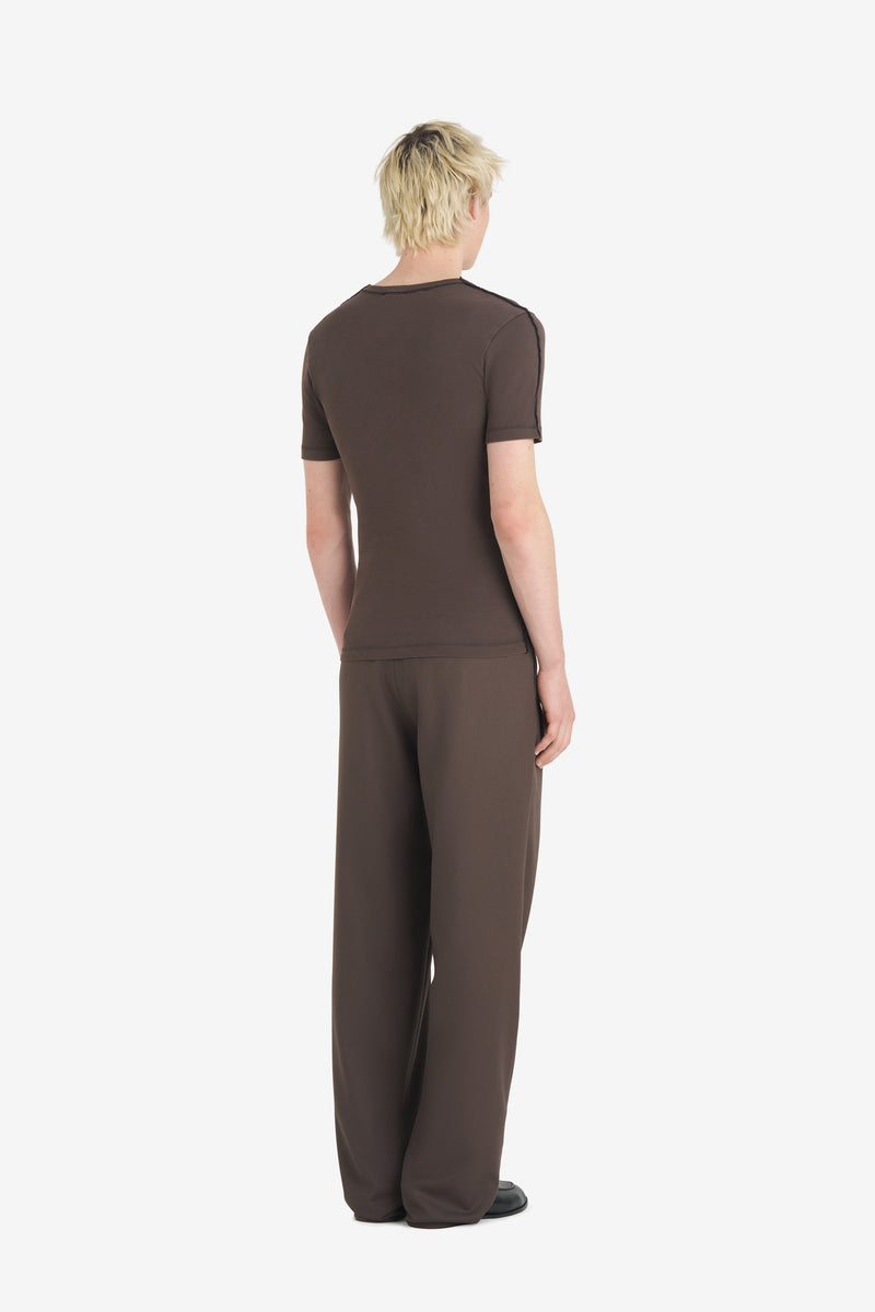 Slim Rib T-Shirt DK BROWN 3