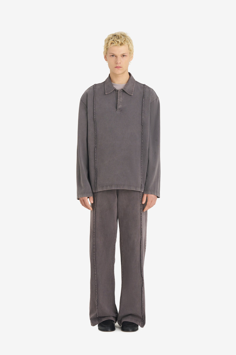 Long-Sleeve Polo DK BROWN 2
