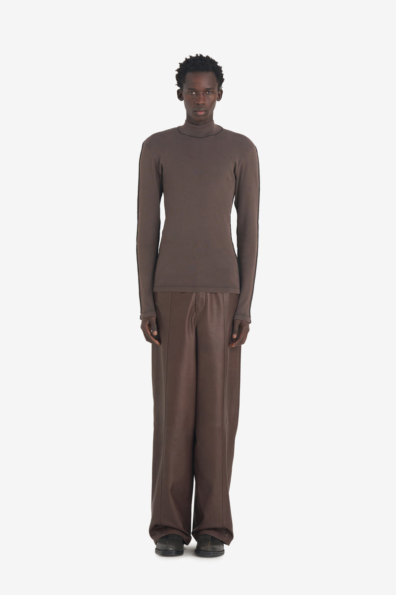 Knit Mock Neck DK BROWN 4