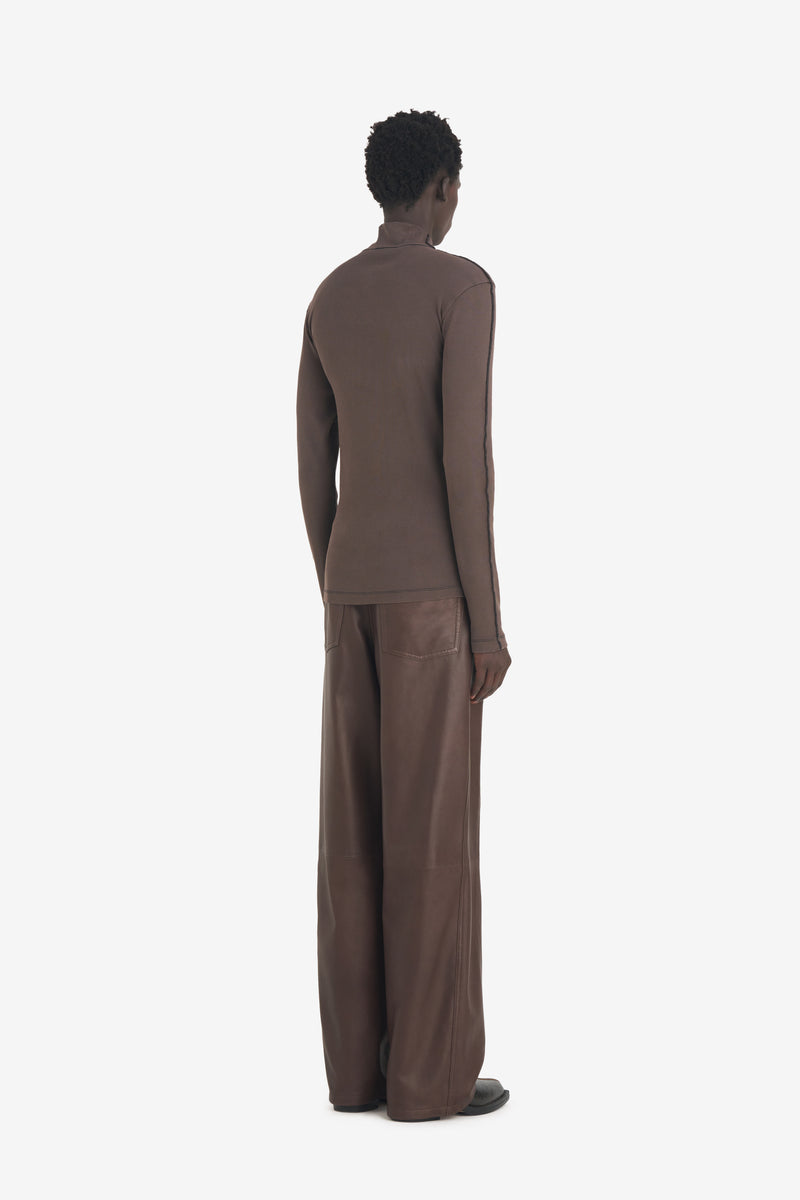 Knit Mock Neck DK BROWN 5