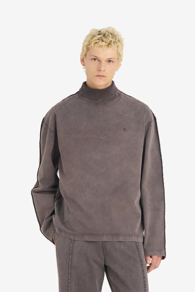 Jersey Turtleneck DK BROWN 2