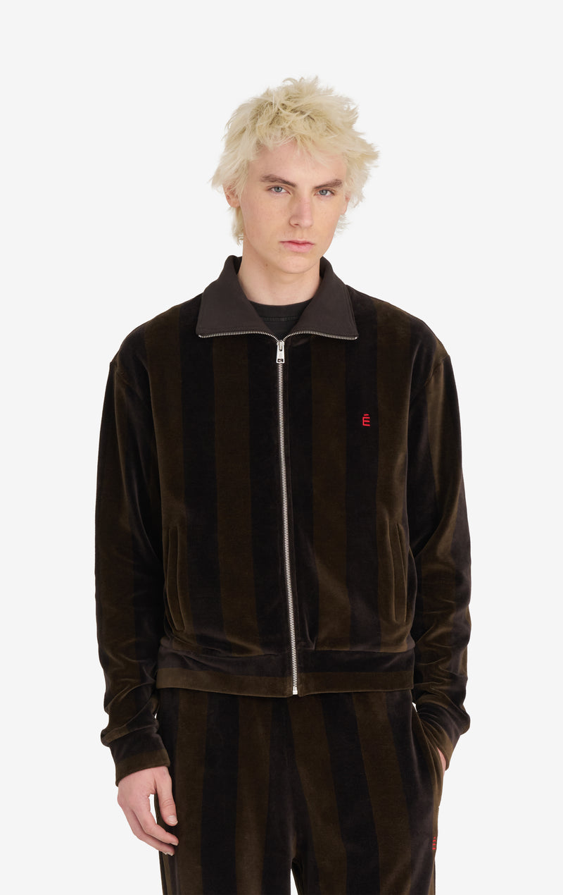 TRACKSUIT JACKET VELVET XXS / KHAKI