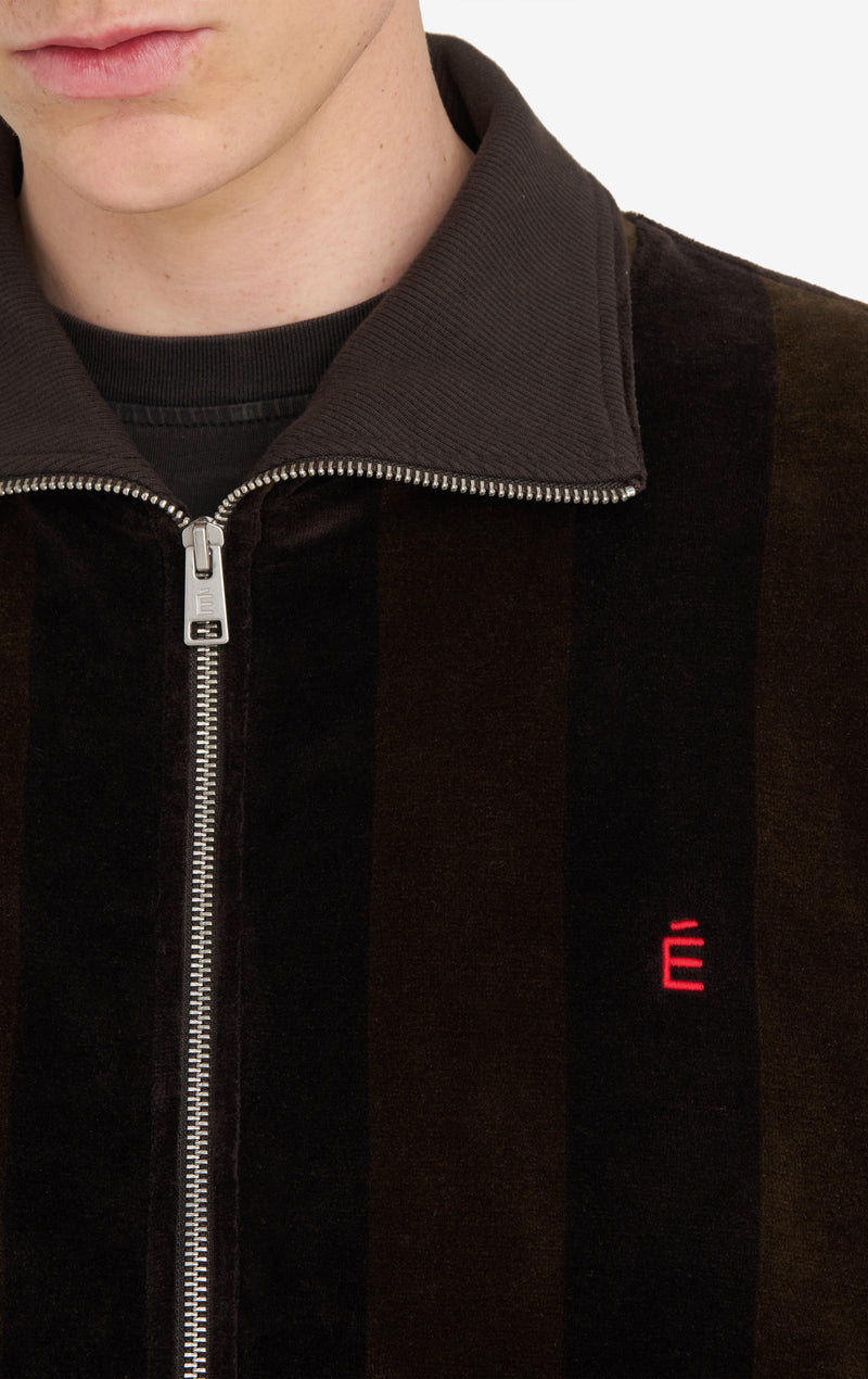 TRACKSUIT JACKET VELVET XXS / KHAKI