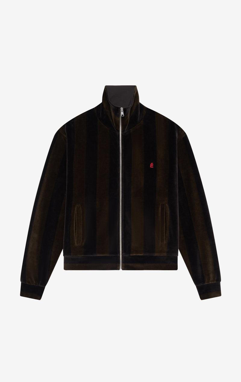 TRACKSUIT JACKET VELVET XXS / KHAKI