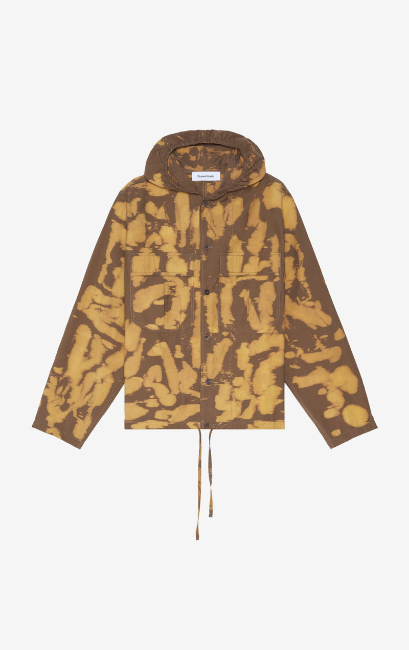 HOODED SHIRT BLEACH 42 / KHAKI