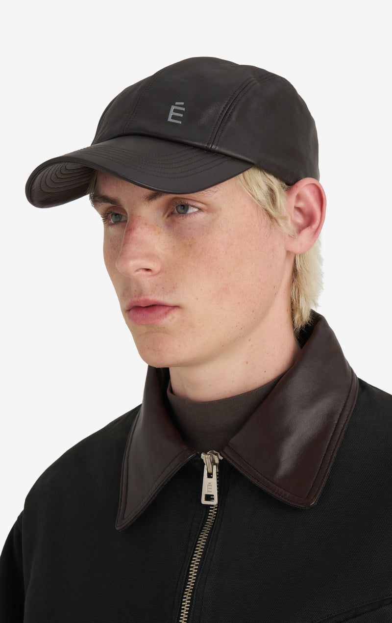 PUBLIC LEATHER CAP - DK BROWN ONE SIZE / DK BROWN