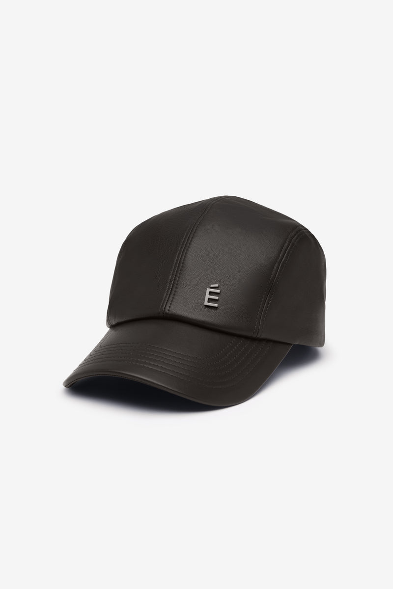 Casquette É en cuir MARRON NSP 1