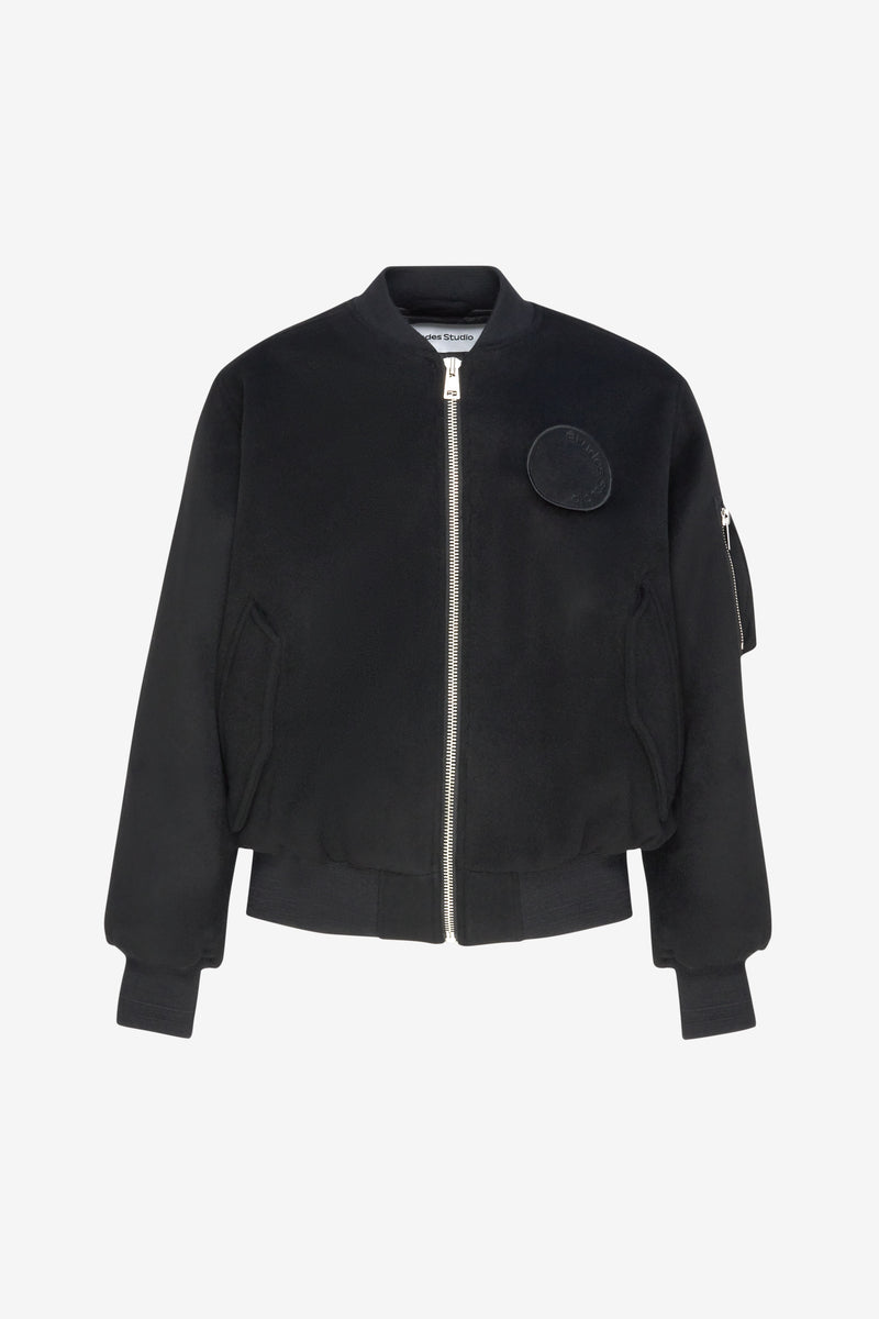 WOOL BOMBER JACKET BLACK BLACK 1
