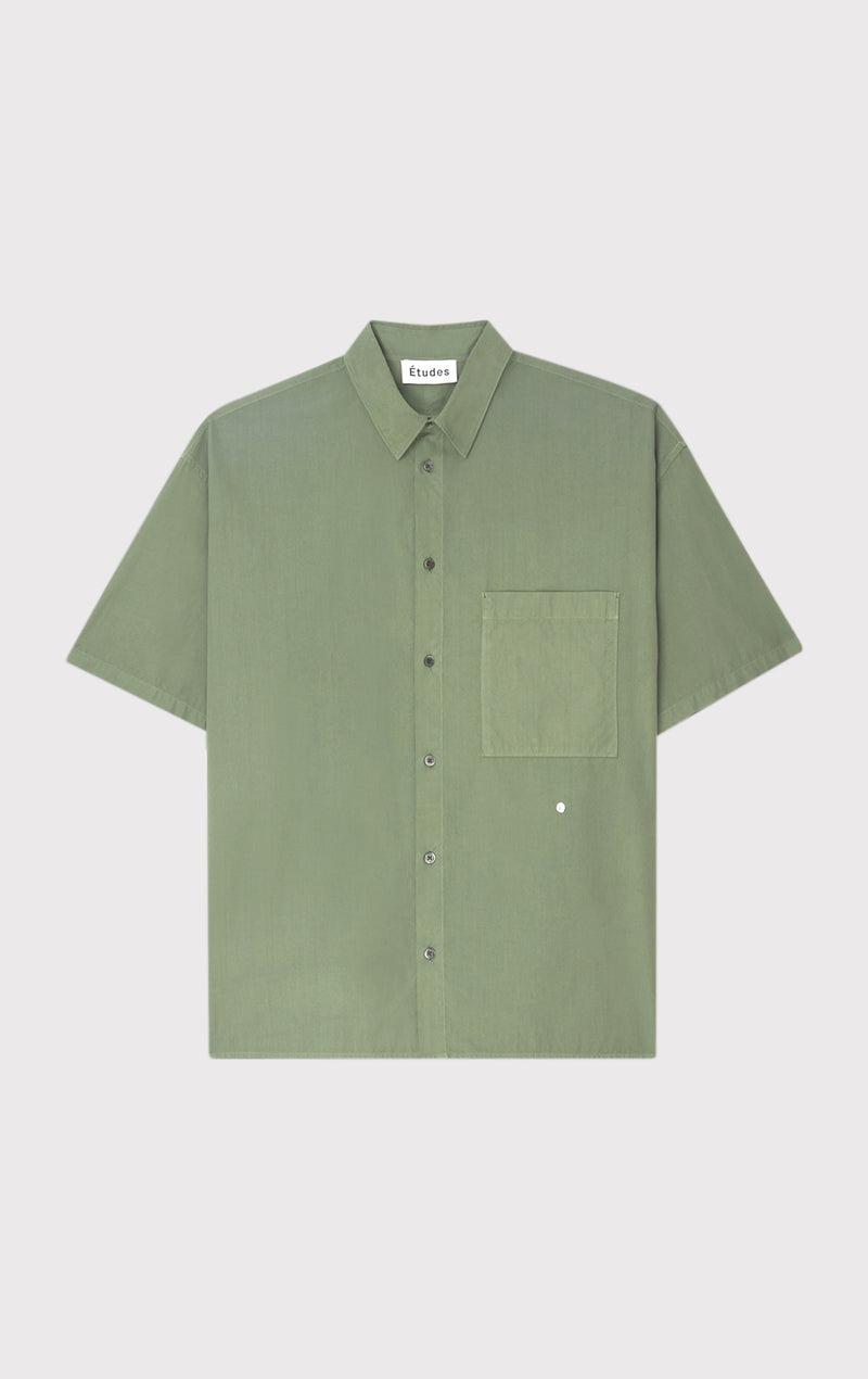 ÉTUDES ILLUSION SS POPLIN STARS OLIVE SHIRTS 1