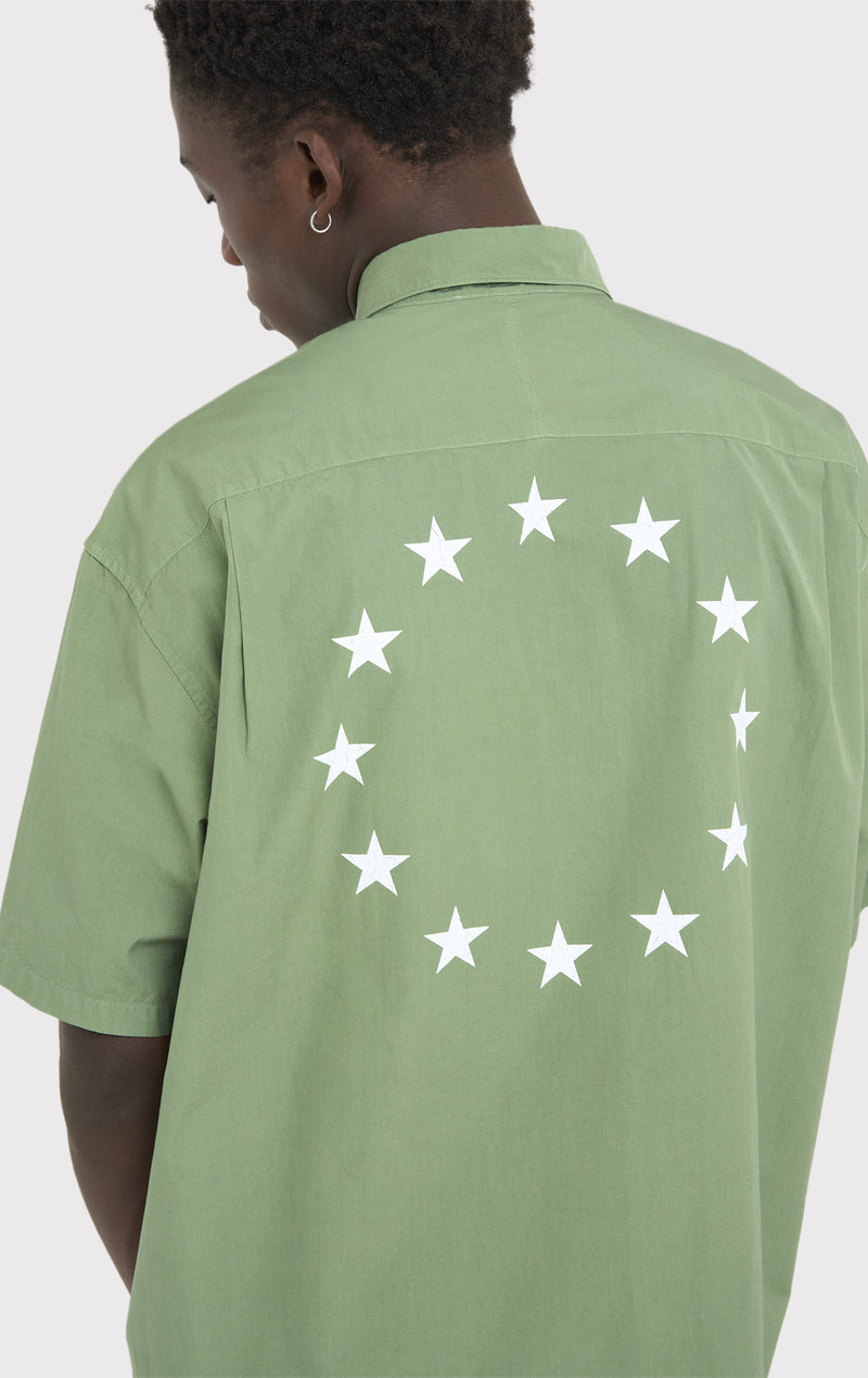 ÉTUDES ILLUSION SS POPLIN STARS OLIVE SHIRTS 2