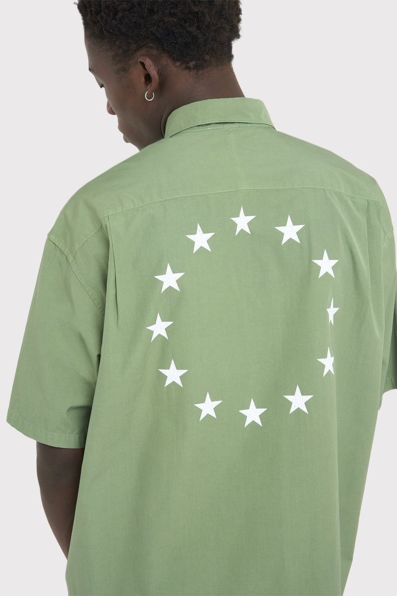 ILLUSION SS POPLIN STARS OLIVE OLIVE 2