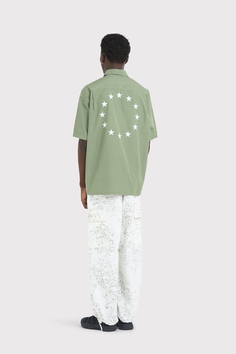 ILLUSION SS POPLIN STARS OLIVE OLIVE 4