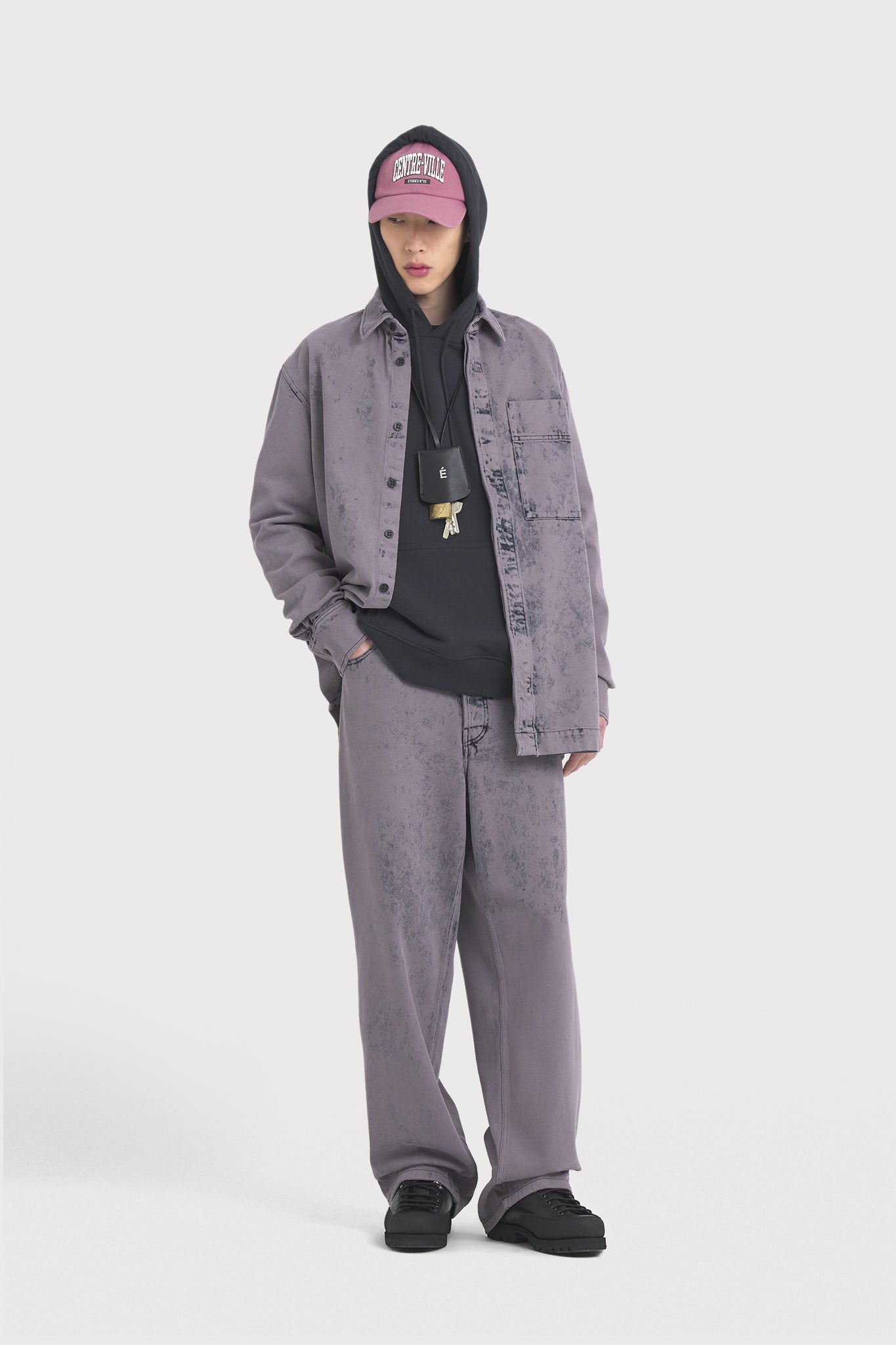 ÉTUDES PICTURE DENIM OVERDYED GREY SHIRTS 4