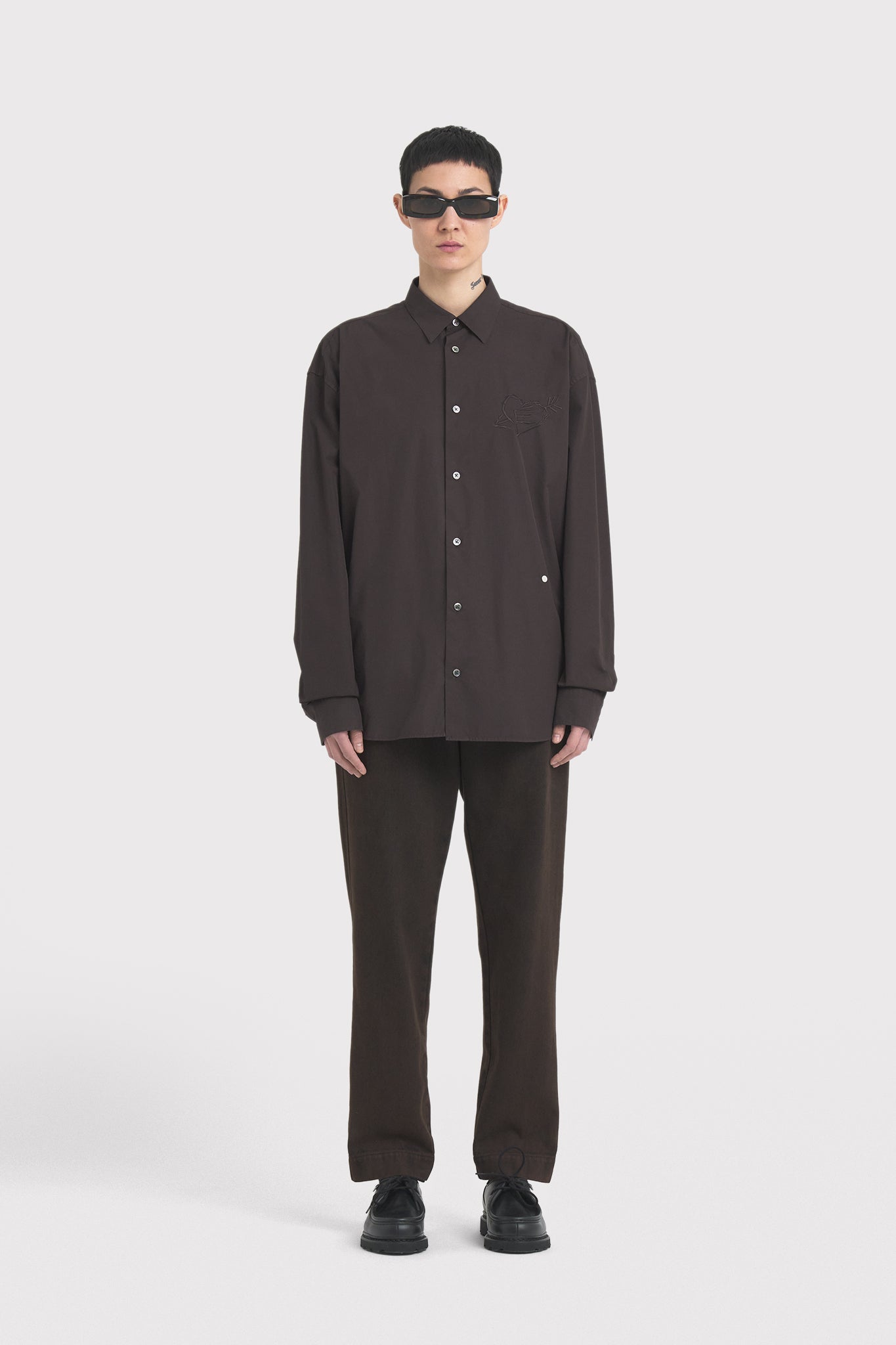 ÉTUDES LYRIQUE LS GRAFFITI DYED BROWN SHIRTS 1