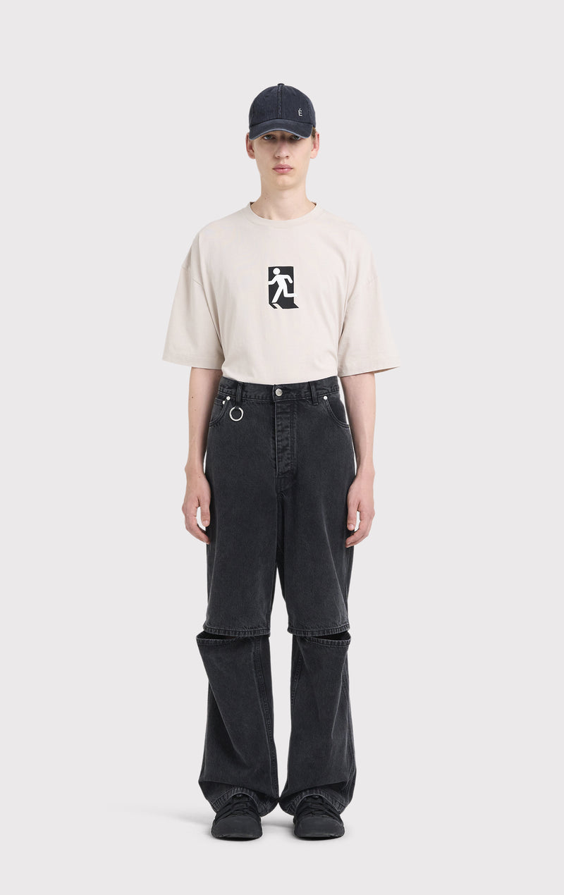 ÉTUDES NOCTURNE PANTALON EN DENIM DÉLAVÉ NOIR 3