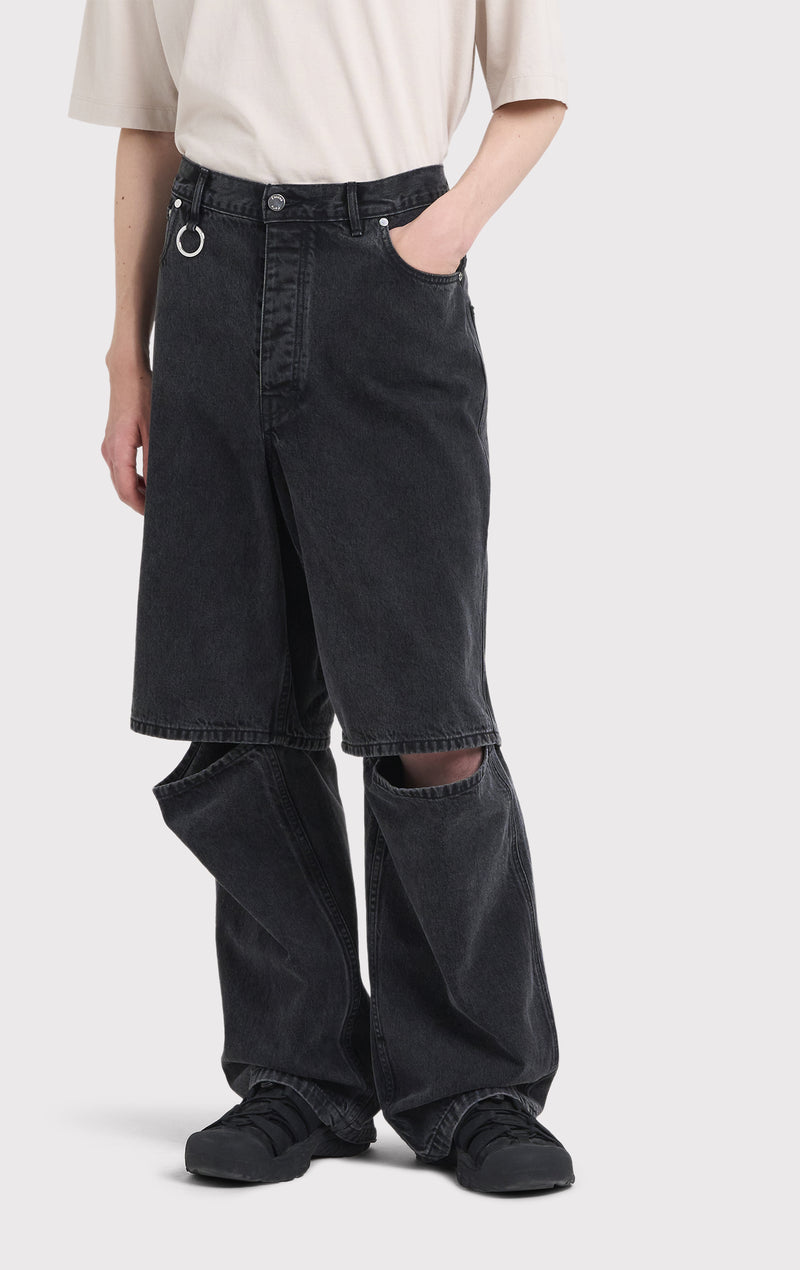 ÉTUDES NOCTURNE PANTALON NOIR DÉLAVÉ EN DENIM 2