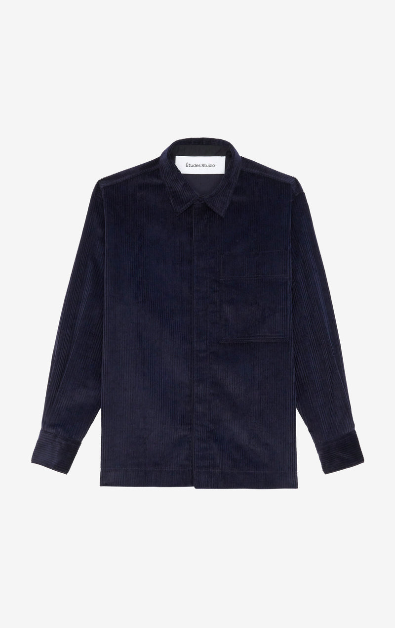 ETUDES STUDIO CORDUROY OVERSHIRT NAVY 1