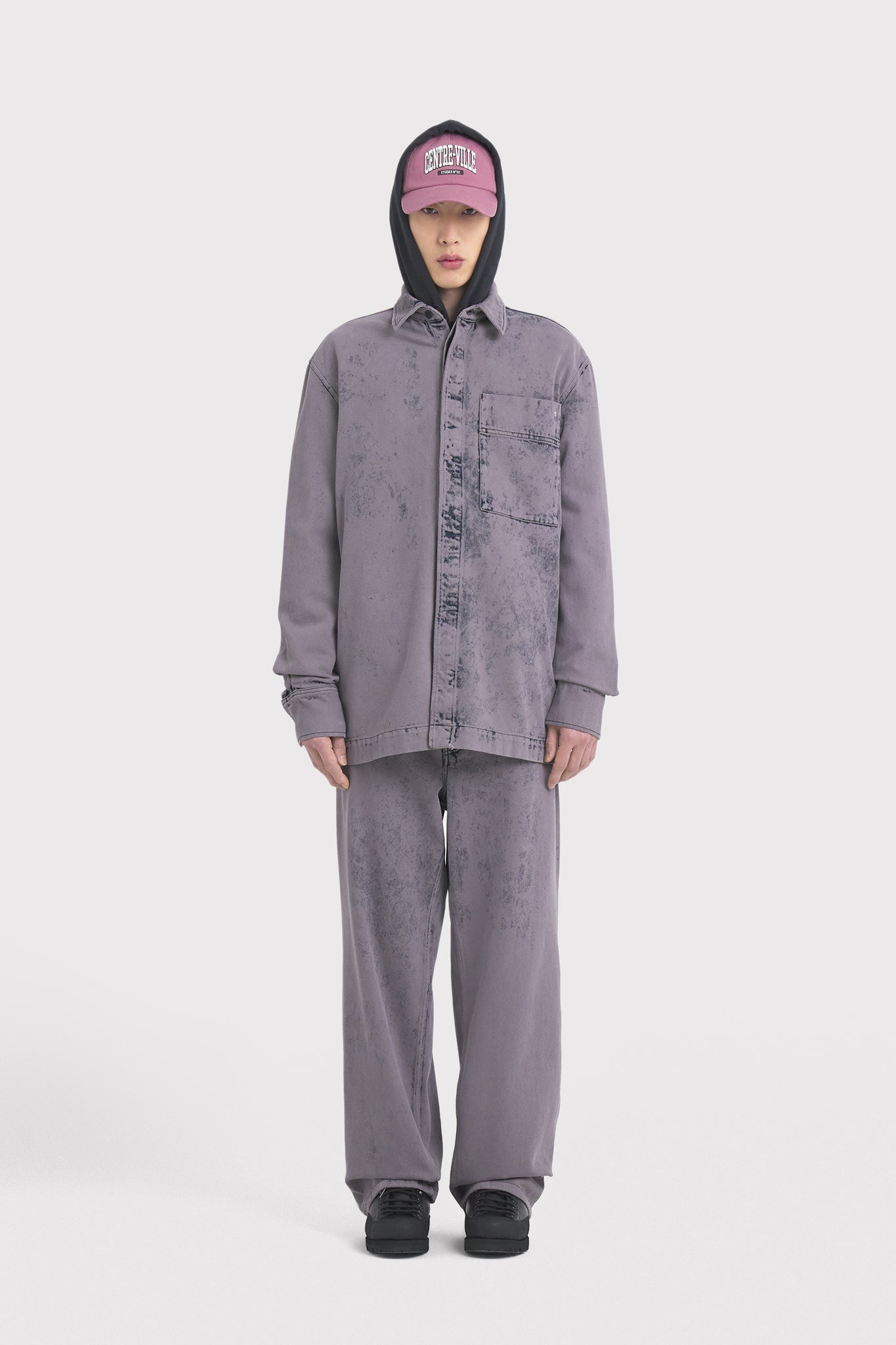 ÉTUDES PICTURE DENIM OVERDYED GREY SHIRTS 1