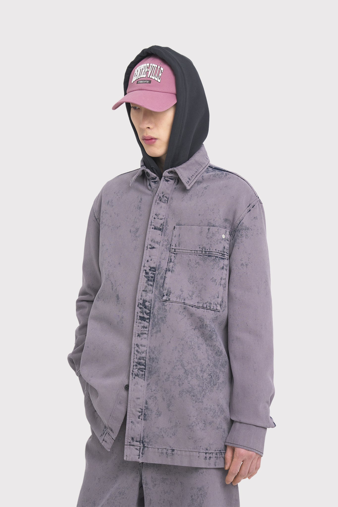 ÉTUDES PICTURE DENIM OVERDYED GREY SHIRTS 5