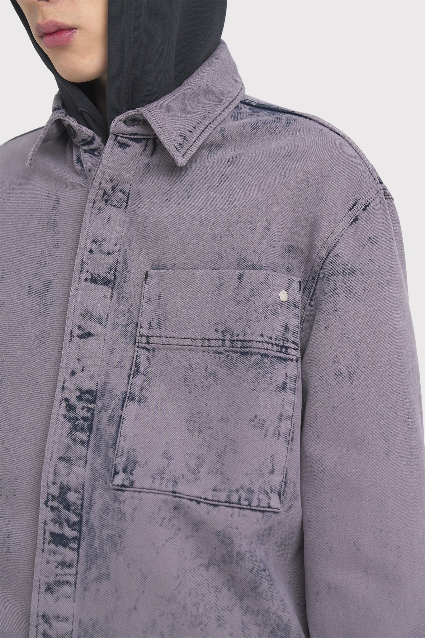ÉTUDES PICTURE DENIM OVERDYED GREY SHIRTS 6
