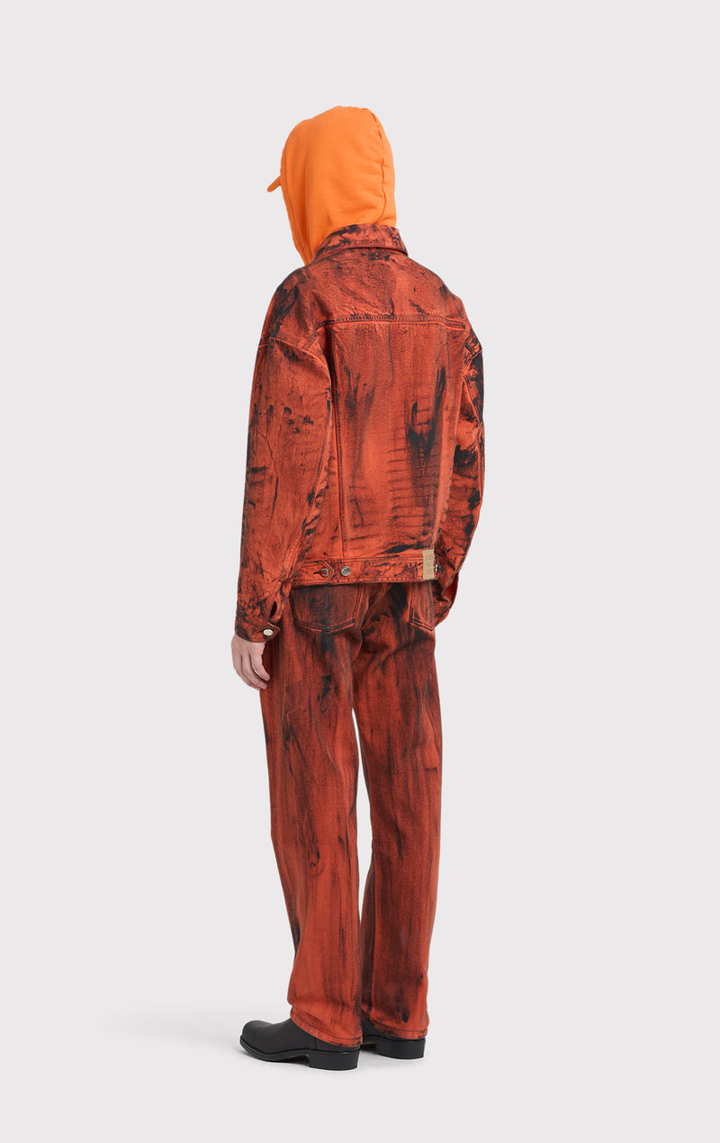 ÉTUDES SHADOW DENIM DYED PAINT ORANGE OUTERWEAR 4