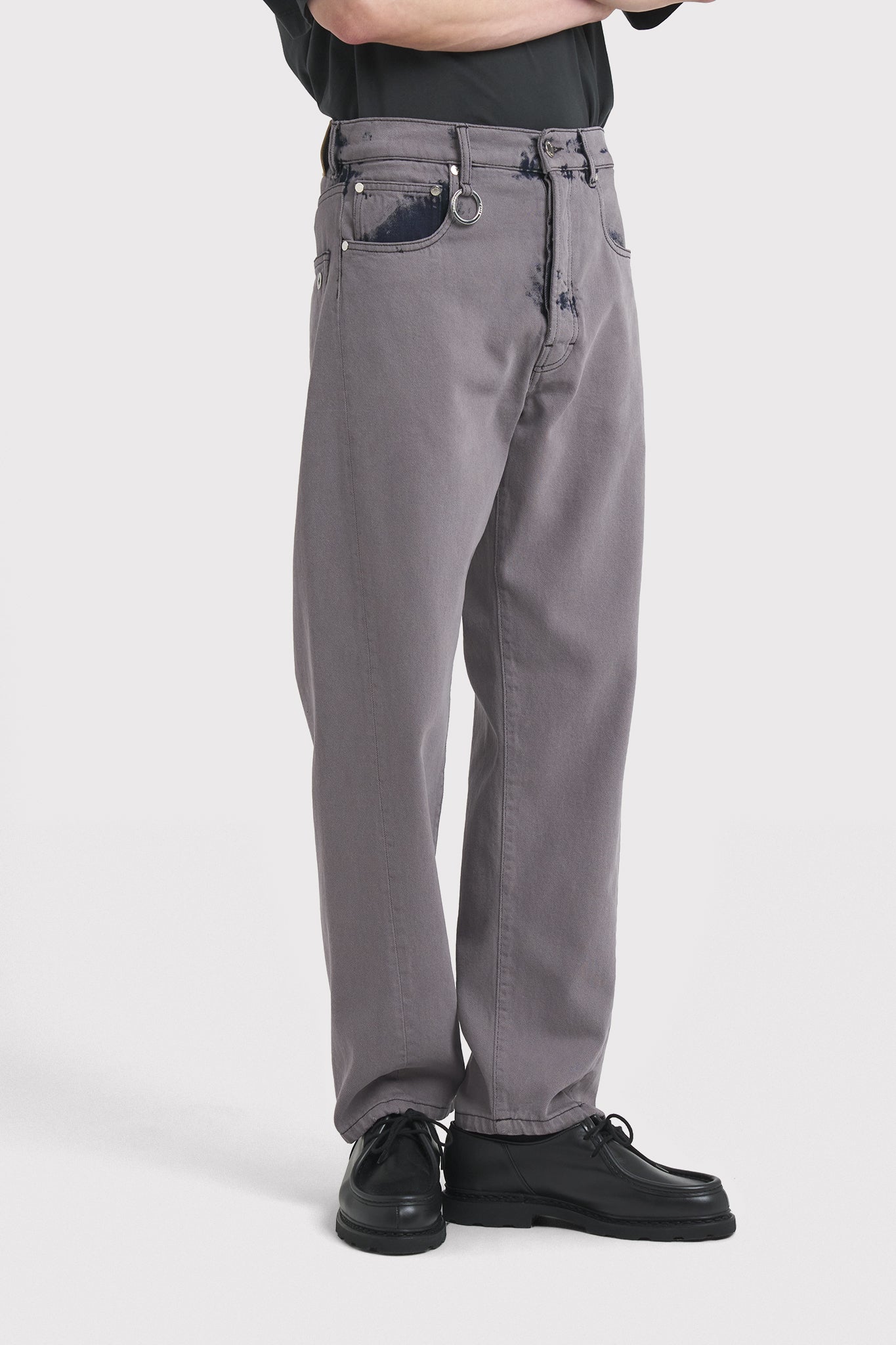 ÉTUDES SIDE DENIM OVERDYED GREY TROUSERS 4