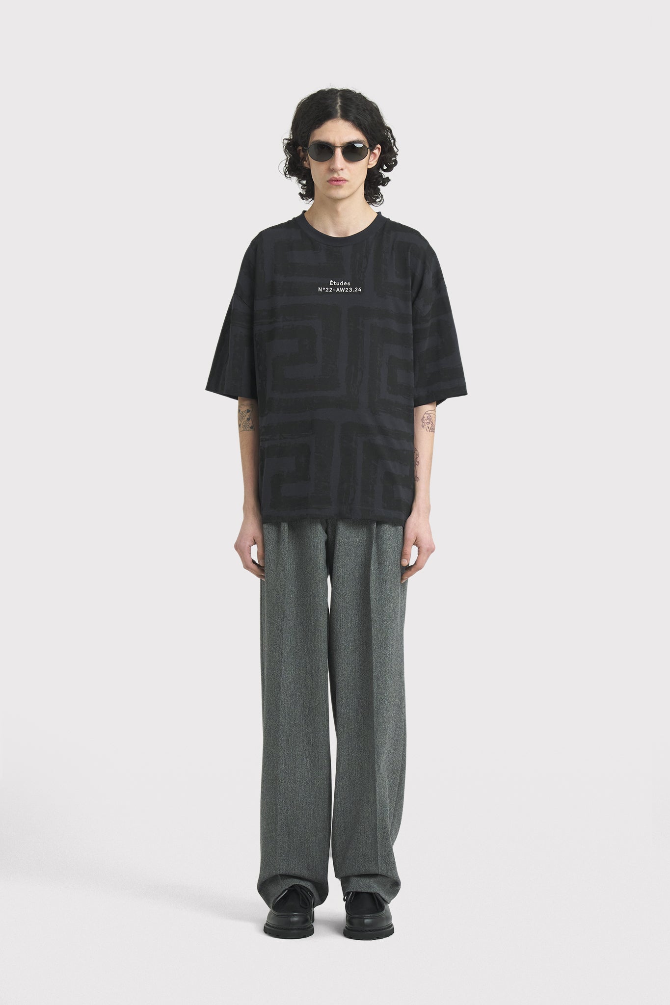 ÉTUDES SPIRIT ALLOVER MAZE BLACK T-SHIRTS 1