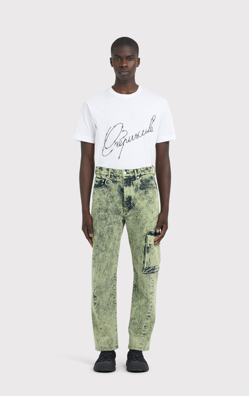Études SURFACE DENIM ACID DYED OLIVE Trousers 3