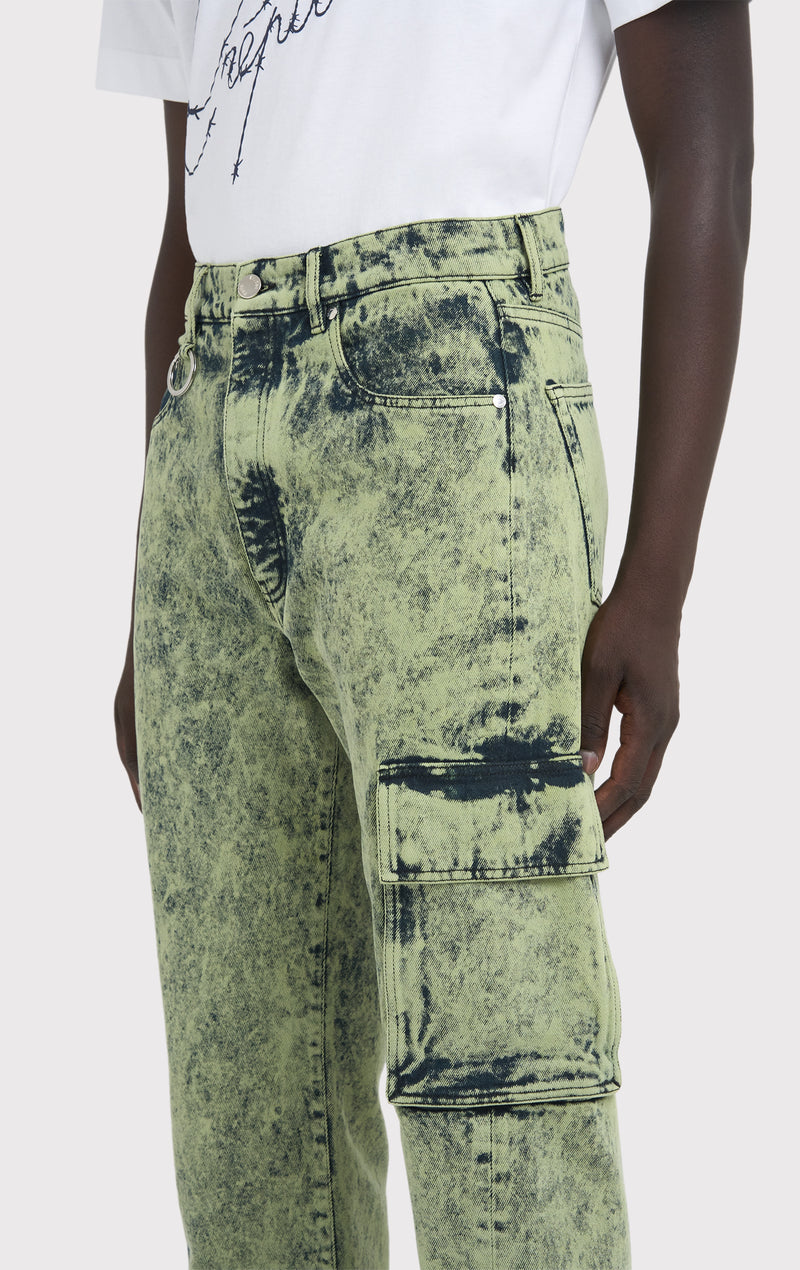 Études SURFACE DENIM ACID DYED OLIVE Trousers 4