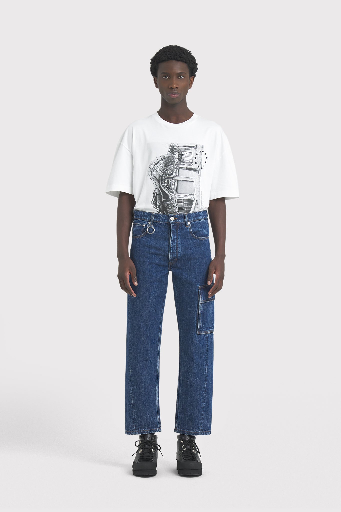 ÉTUDES SURFACE DENIM BLUE WASHED TROUSERS 1