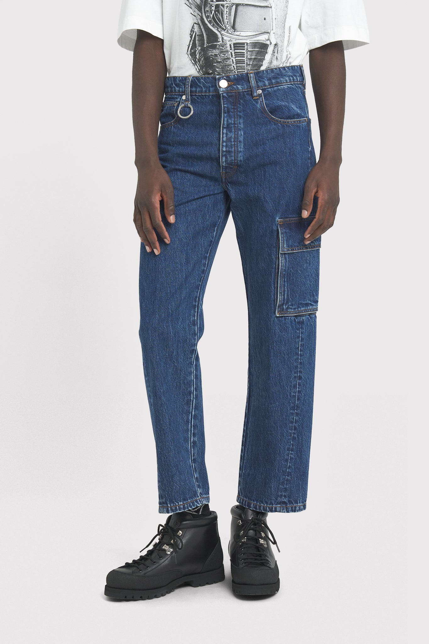 ÉTUDES SURFACE DENIM BLUE WASHED TROUSERS 4