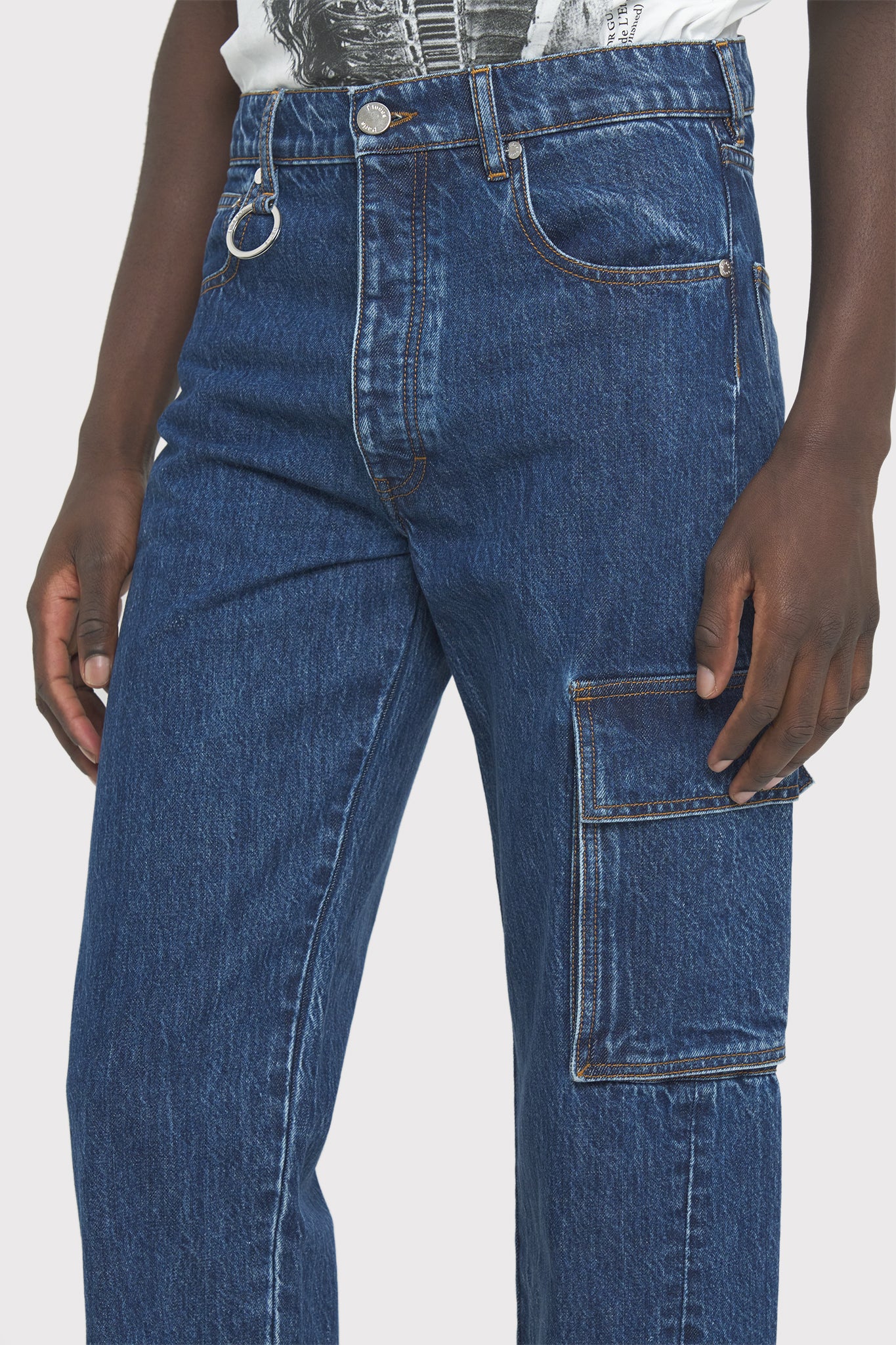 ÉTUDES SURFACE DENIM BLUE WASHED TROUSERS 5