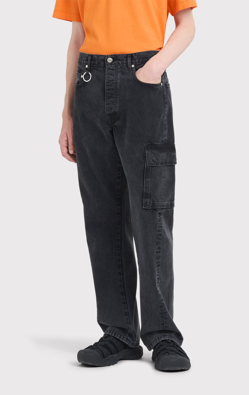 ÉTUDES SURFACE DENIM WASHED BLACK TROUSERS 2