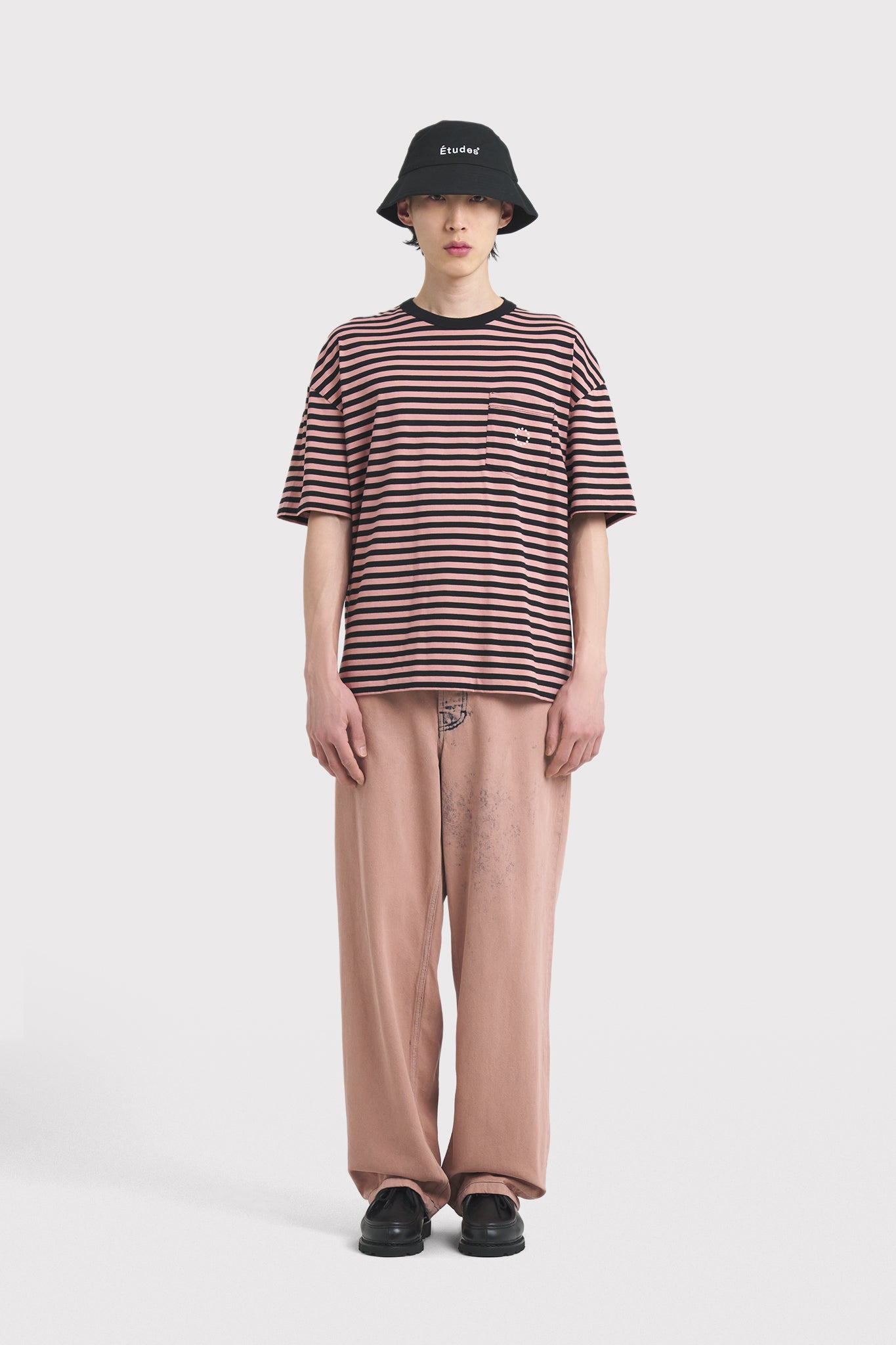 ÉTUDES TRAFFIC PINK BLACK STRIPED T-SHIRTS 1