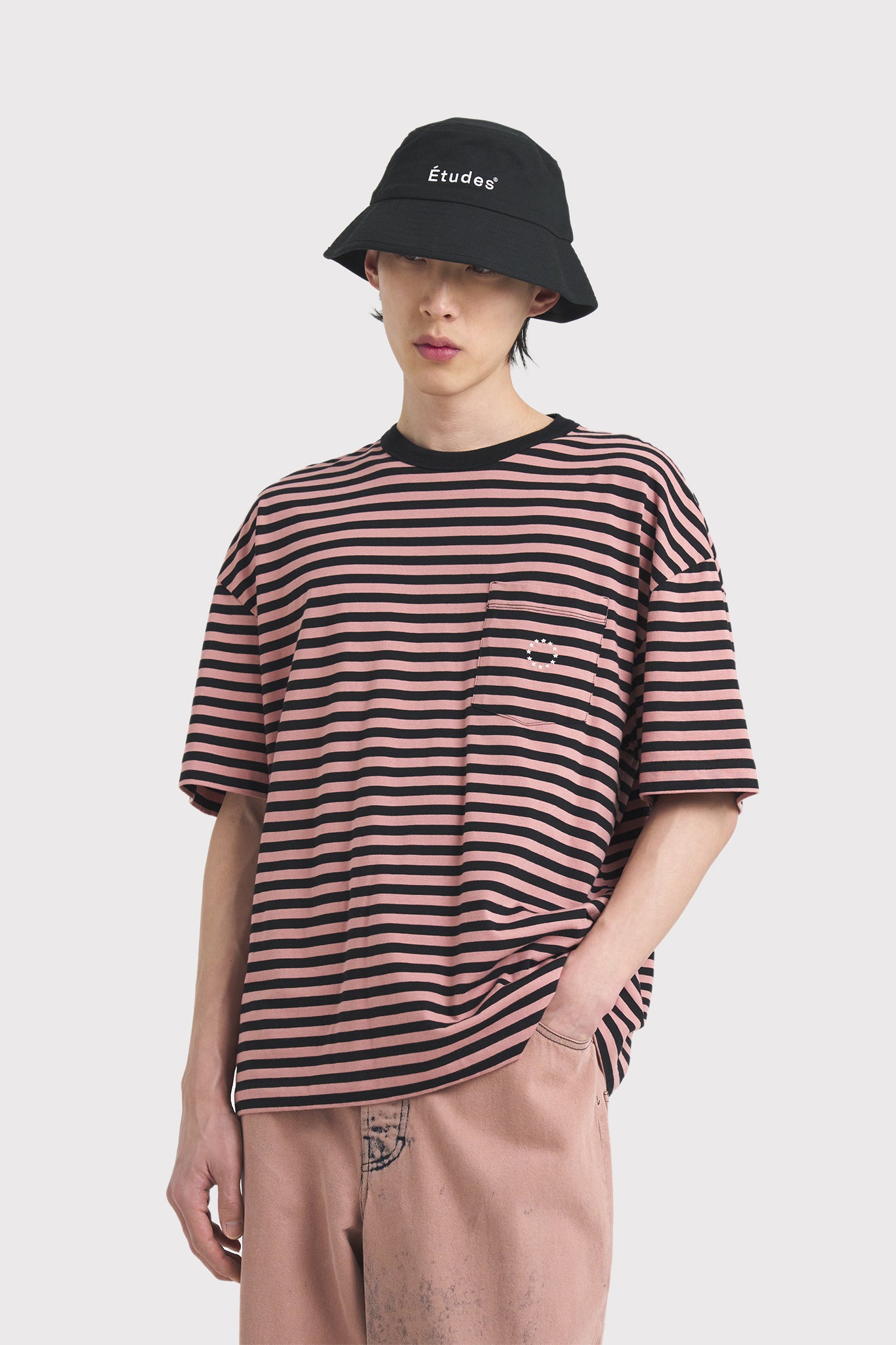 ÉTUDES TRAFFIC PINK BLACK STRIPED T-SHIRTS 3