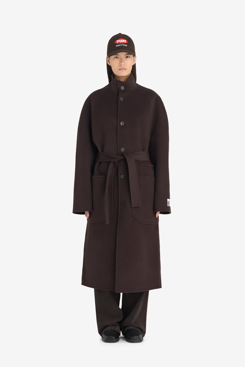 HEAVY WOOL COAT DK BROWN 3