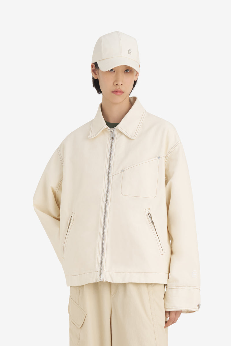 BOXY ZIPPED JACKET OFF WHITE 3