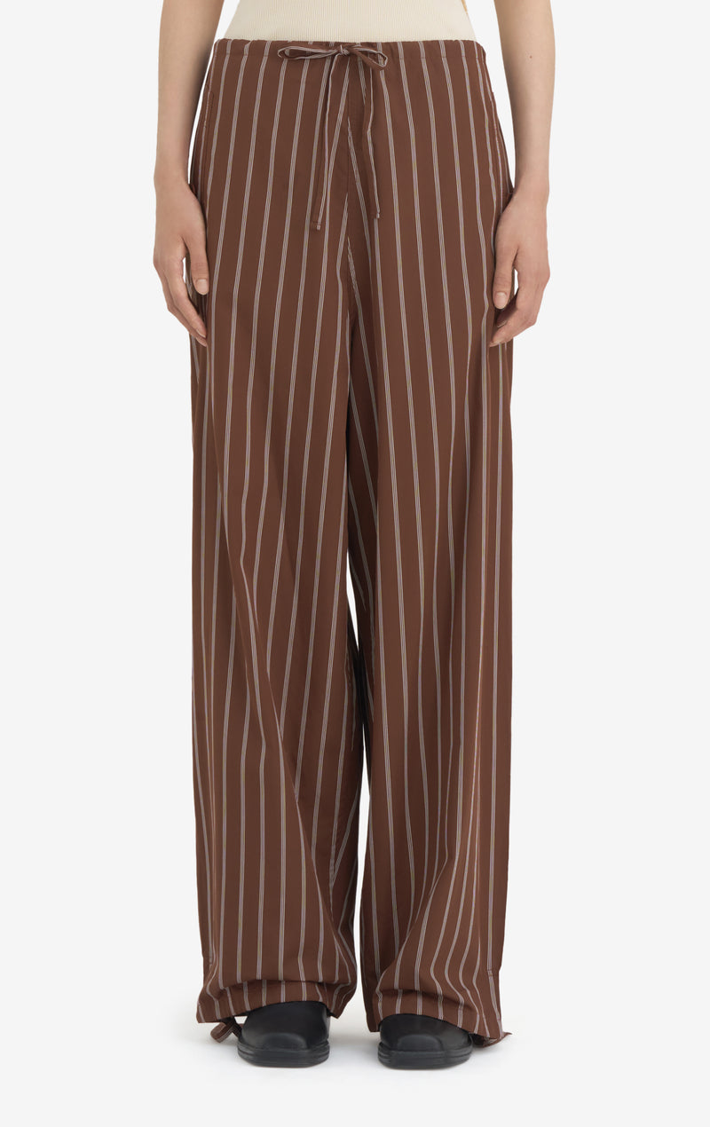 CASUAL PANT STRIPED 46 / DK BROWN