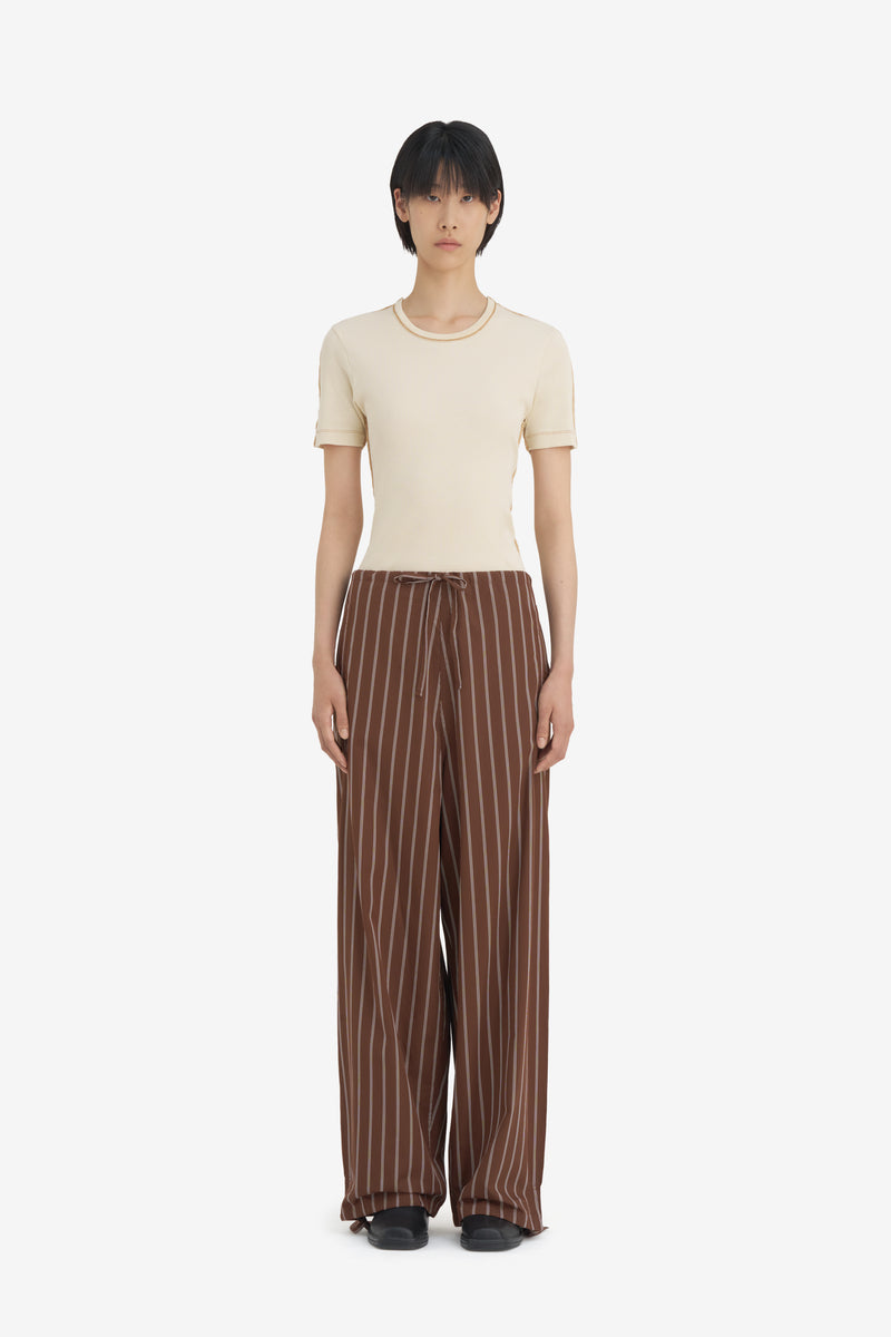 CASUAL PANT STRIPED MARRON NSP 5