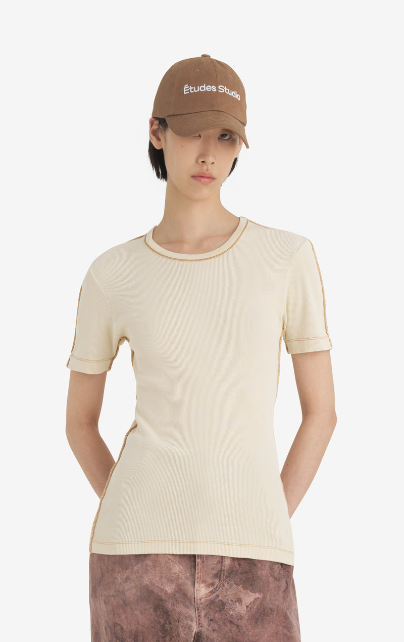 RIB TEE SHIRT WASH XXS / CREAM