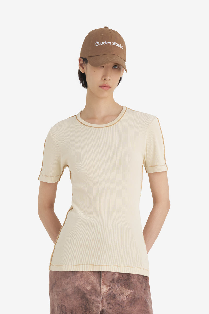 RIB T-SHIRT WASH CREAM 2
