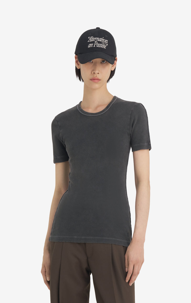 RIB TEE SHIRT WASH XXS / BLACK