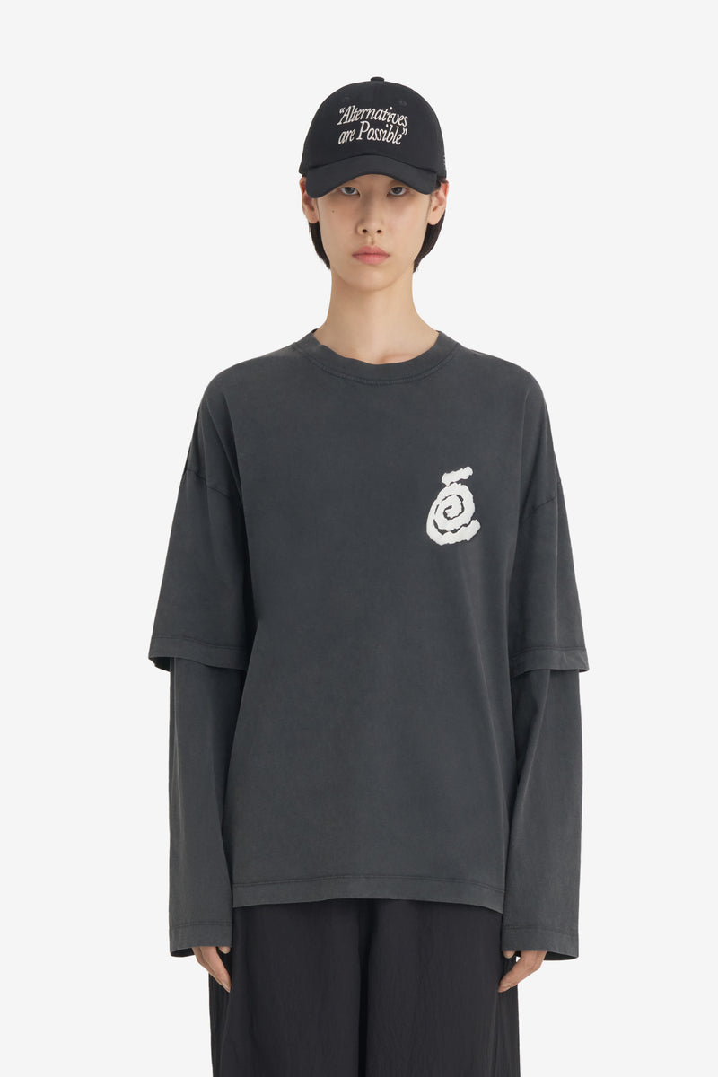 DOUBLE SLEEVE T-SHIRT SPIRAL BLACK 2