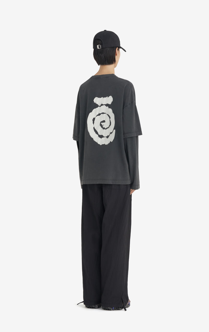 DOUBLE SLEEVE TS SPIRAL XXS / BLACK
