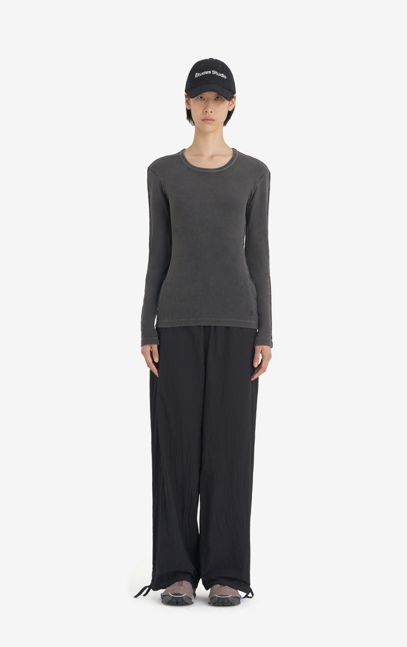 RIB LONGSLEEVE TEE SHIRT WASH XXS / BLACK